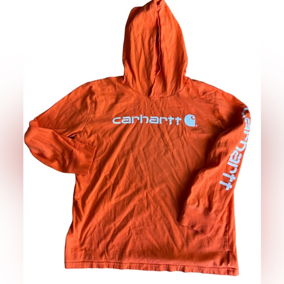 Carhartt long sleeve boys hooded shirt Sz M - Picture 6 of 9